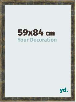 Fotolijst 59x84 cm - Blauw Goud Gemeleerd - MDF - Pisa