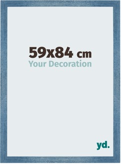 Fotolijst 59x84 cm - Helder Blauw Geveegd - MDF - Mura