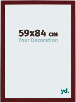 Fotolijst 59x84 cm - Wijnrood Geveegd - MDF - Mura