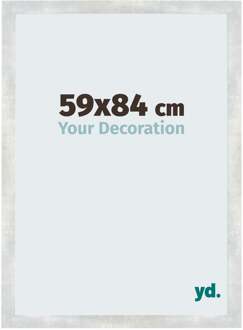 Fotolijst 59x84 cm - Zilver Glanzend Vintage - MDF - Mura