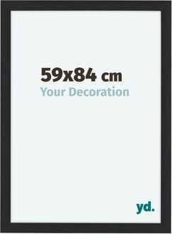 Fotolijst 59x84 cm - Zwart - Houtnerf - MDF - Como Zwart Houtnerf