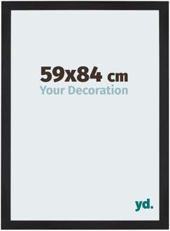 Fotolijst 59x84 cm - Zwart Houtnerf - MDF - Mura