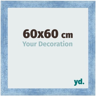 Fotolijst 60x60 cm - Helder Blauw Geveegd - MDF - Pisa
