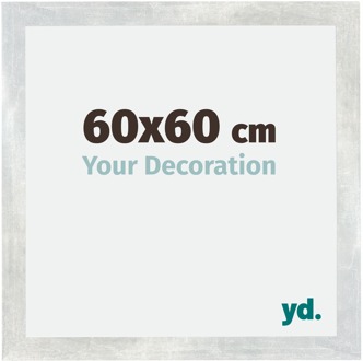 Fotolijst 60x60 cm - Zilver Glanzend Vintage - MDF - Mura