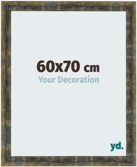 Fotolijst 60x70 cm - Blauw Goud Gemeleerd - MDF - Pisa