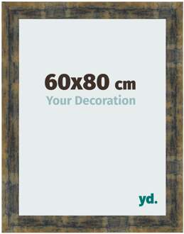 Fotolijst 60x80 cm - Blauw Goud Gemeleerd - MDF - Pisa