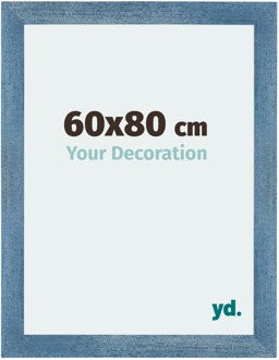 Fotolijst 60x80 cm - Helder Blauw Geveegd - MDF - Mura