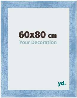 Fotolijst 60x80 cm - Helder Blauw Geveegd - MDF - Pisa