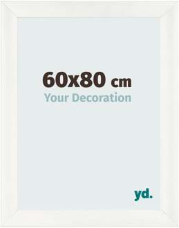Fotolijst 60x80 cm - Wit Geveegd - MDF - Pisa