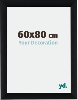 Fotolijst 60x80 cm - Zwart Geborsteld - Aluminium - Tucson