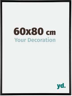 Fotolijst 60x80 cm - Zwart Hoogglans - Aluminium - Austin