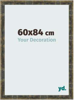 Fotolijst 60x84 cm - Blauw Goud Gemeleerd - MDF - Pisa