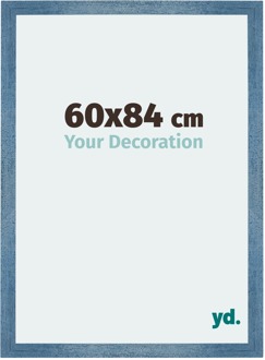 Fotolijst 60x84 cm - Helder Blauw Geveegd - MDF - Mura