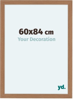 Fotolijst 60x84 cm - Noten- Hout - Licht - MDF - Como Notenhout Licht
