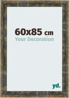 Fotolijst 60x85 cm - Blauw Goud Gemeleerd - MDF - Pisa