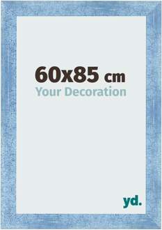 Fotolijst 60x85 cm - Helder Blauw Geveegd - MDF - Pisa