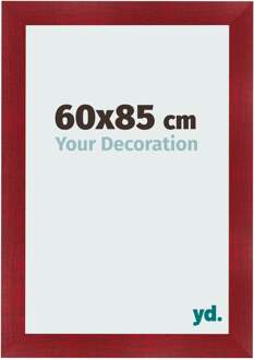 Fotolijst 60x85 cm - Wijnrood Geveegd - MDF - Pisa