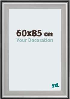 Fotolijst 60x85 cm - Zwart Zilver Gepolijst - Hout - Birmingham