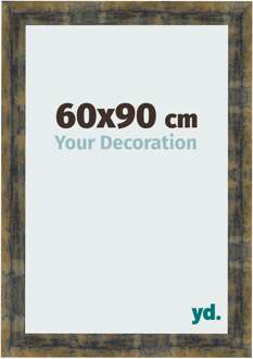 Fotolijst 60x90 cm - Blauw Goud Gemeleerd - MDF - Pisa