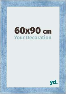 Fotolijst 60x90 cm - Helder Blauw Geveegd - MDF - Pisa