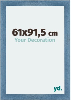 Fotolijst 61x91,5 cm - Helder Blauw Geveegd - MDF - Mura - 61x91.5 cm