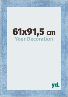 Fotolijst 61x91,5 cm - Helder Blauw Geveegd - MDF - Pisa - 61x91.5 cm