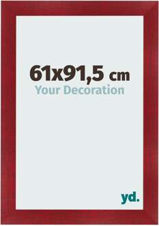 Fotolijst 61x91,5 cm - Wijnrood Geveegd - MDF - Pisa - 61x91.5 cm