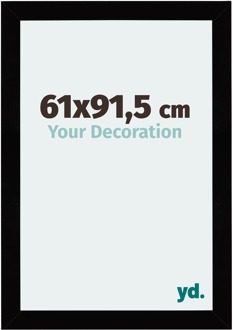 Fotolijst 61x91,5 cm - Zwart Hoogglans - MDF - Mura - 61x91.5 cm