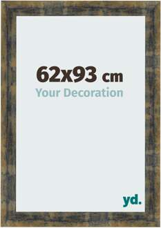 Fotolijst 62x93 cm - Blauw Goud Gemeleerd - MDF - Pisa