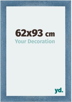 Fotolijst 62x93 cm - Helder Blauw Geveegd - MDF - Mura