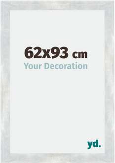 Fotolijst 62x93 cm - Zilver Glanzend Vintage - MDF - Mura