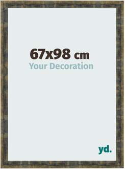 Fotolijst 67x98 cm - Blauw Goud Gemeleerd - MDF - Pisa