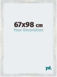 Fotolijst 67x98 cm - Zilver Glanzend Vintage - MDF - Mura