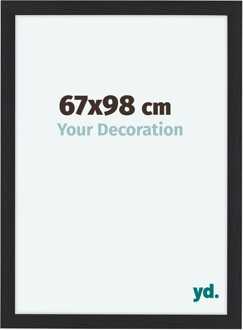 Fotolijst 67x98 cm - Zwart - Houtnerf - MDF - Como Zwart Houtnerf