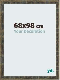 Fotolijst 68x98 cm - Blauw Goud Gemeleerd - MDF - Pisa