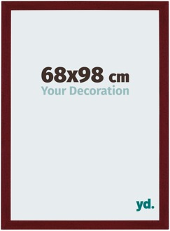 Fotolijst 68x98 cm - Wijnrood Geveegd - MDF - Mura