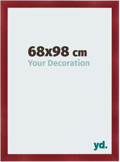 Fotolijst 68x98 cm - Wijnrood Geveegd - MDF - Pisa