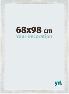 Fotolijst 68x98 cm - Zilver Glanzend Vintage - MDF - Mura
