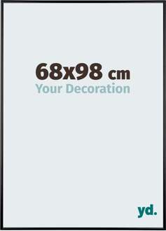 Fotolijst 68x98 cm - Zwart Hoogglans - Aluminium - Austin