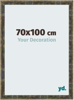 Fotolijst 70x100 cm - Blauw Goud Gemeleerd - MDF - Pisa