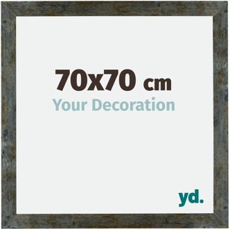 Fotolijst 70x70 cm - Blauw Goud Gemeleerd - MDF - Mura