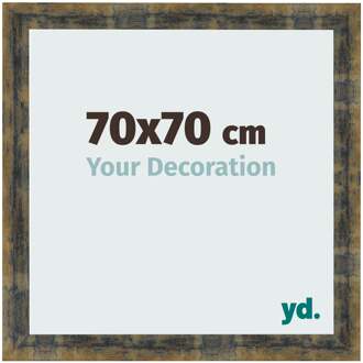 Fotolijst 70x70 cm - Blauw Goud Gemeleerd - MDF - Pisa