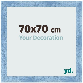 Fotolijst 70x70 cm - Helder Blauw Geveegd - MDF - Pisa
