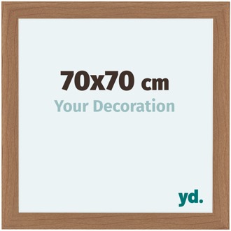 Fotolijst 70x70 cm - Noten- Hout - Licht - MDF - Como Notenhout Licht