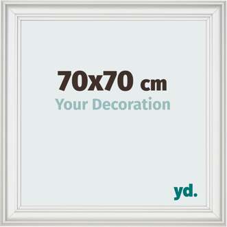 Fotolijst 70x70 cm - Wit Geveegd - MDF - Lazio