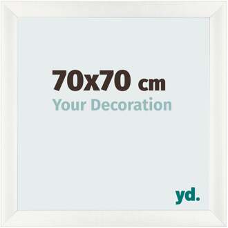 Fotolijst 70x70 cm - Wit Geveegd - MDF - Pisa