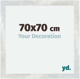 Fotolijst 70x70 cm - Zilver Glanzend Vintage - MDF - Mura