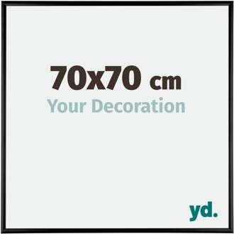 Fotolijst 70x70 cm - Zwart Hoogglans - Aluminium - Austin