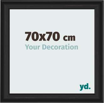 Fotolijst 70x70 cm - Zwart Houtnerf - MDF - Lazio