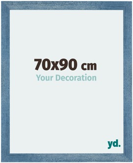 Fotolijst 70x90 cm - Helder Blauw Geveegd - MDF - Mura